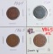 4 U.S. 2 Cent Pieces; 2-1864, 2-1865