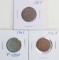 3 U.S. 2 Cent Pieces; 1864.1865,1868