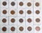 20 Indian Head Pennies; Various Dates