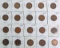 20 Indian Head Pennies; Various Dates