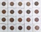 20 Indian Head Pennies; Various Dates