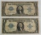 2 - Series Of 1923 $1 Blue Seal Silver Certificate Notes, T26867081D & Z38016126D
