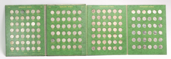 Mercury - Roosevelt Dime Book; Approx. $190 Silver Value