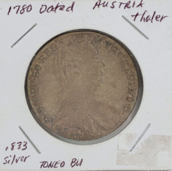 1780 Austria Thaler, .833 Silver
