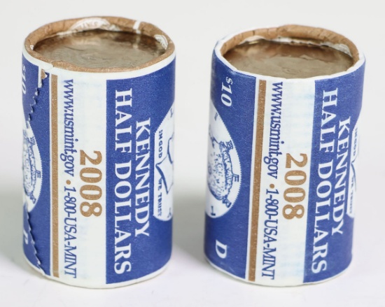 2 Rolls of 2008 Kennedy Half Dollars