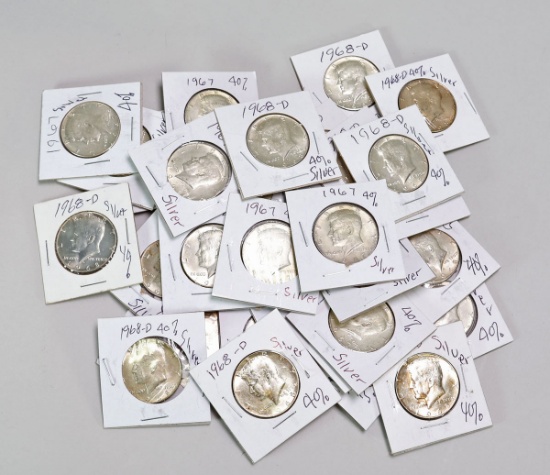 35 1967 -1968 Kennedy Half Dollars