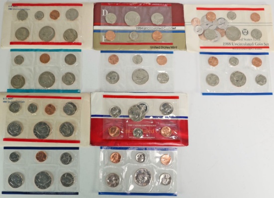 1980, 1981, 1984, 1987, 1988 U.S. Mint Sets