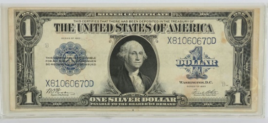 Series Of 1923 $1 Blue Seal Silver Certificate Note, X81060670D