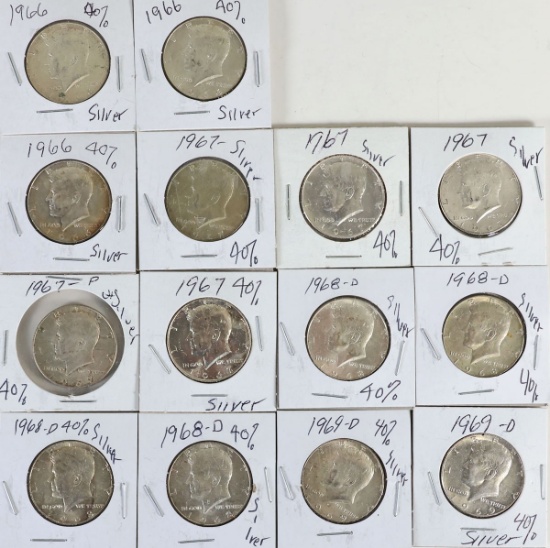 14 - 40% Silver Kennedy Half Dollars