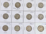 12 Washington Silver Quarters; Various Dates/Mints