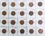20 Indian Head Pennies; Various Dates