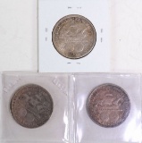 3 - 1893 Columbian Silver Commemorative Half Dollars