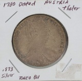 1780 Austria Thaler, .833 Silver
