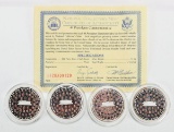 4 - 44 Presidents Commemoratives, National Collector's Mint W/COA