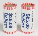 2 Rolls of Presidential $1 Coins; Adams & Harrison