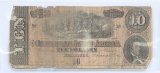 1864 $10 Confederate States of America Richmond Note