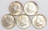 5 - 1964 Kennedy Silver Half Dollars