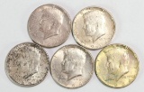 5 - 1964 Kennedy Silver Half Dollars