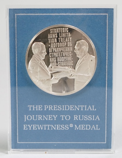 The Presidential Journey To Russia Solid Sterling Silver Medal
