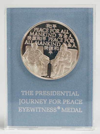 The Presidential Journey For Peace Solid Sterling Silver Medal