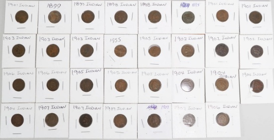 31 Indian Head Pennies Various Dates/Mints
