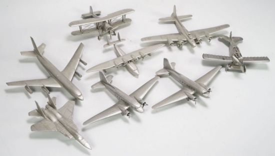 8 Danbury Mint Planes; Pan Am Clipper, Boeing 707,  Douglas DC-3 & More