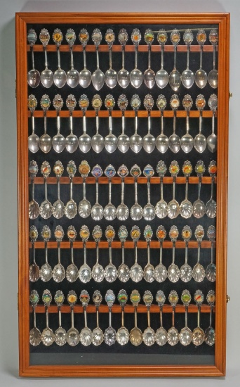 Collectible Spoons in Display Case