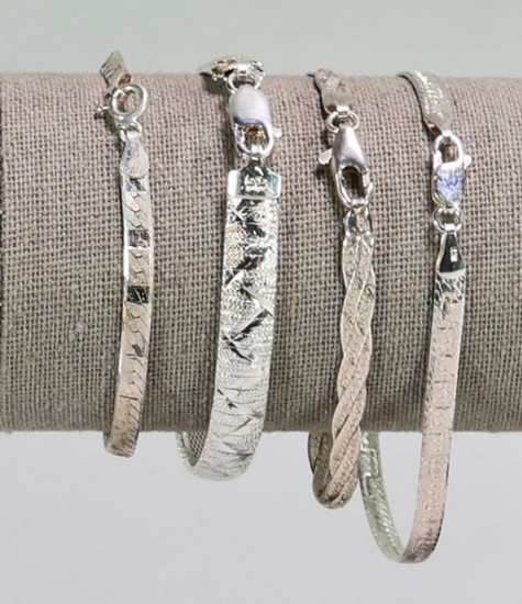 4 Sterling - .925 Silver Bracelets