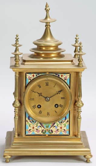 Brass & Cloisonné Chinese Style Clock