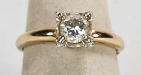 14k Gold & Diamond Ring, Sz. 6.5