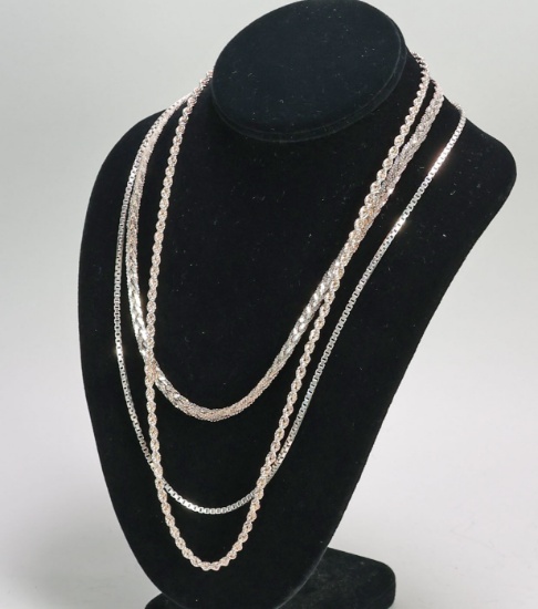 3 Sterling Silver .925 Necklaces - Chains