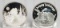 1998 Season's Greetings .999 Fine Silver & 2010 Happy Holidays 1 Troy Oz. .999 Fine Silver  Rounds