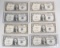 8 - $1 Series of  1935  A, C, 2-D, 2-E, 2-F Blue Seal Silver Certificates