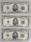 3 -  $5 Blue Seal Silver Certificates; 1934-B, 1934-C, & 1934-D