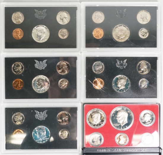 1968, 1969, 1970, 1971, 1972, 1973 U.S. Proof Sets