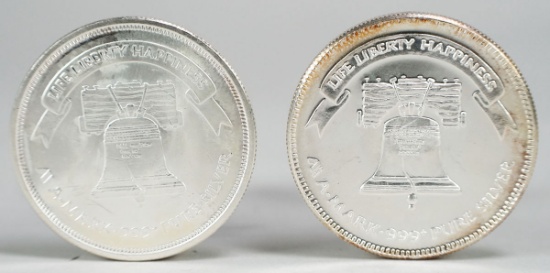 1983 Liberty Silver 1 Troy Oz. .999 Fine Silver & Liberty Silver 1 Troy Oz. .999 Fine Silver Round