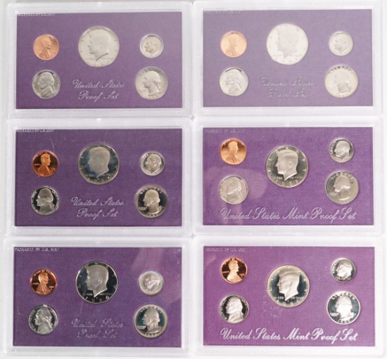 1984, 1985, 1986, 1987, 1988, 1989 U.S. Proof Sets