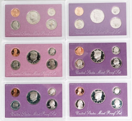 1988, 1989, 1990, 1991, 1992, 1993 U.S. Proof Sets