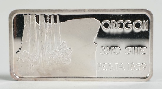 Oregon 33rd State 1 Troy Oz. .999 Fine Silver Bar