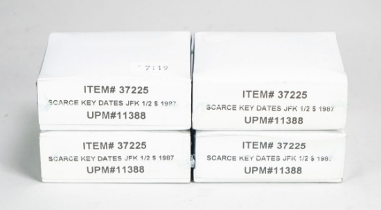4 Scarce Key Dates JFK 1987 Half Dollars, NIB