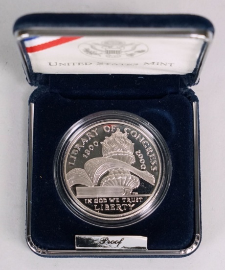 2000 Library Of Congress Proof Silver Dollar