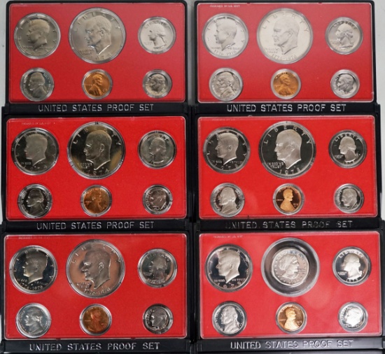 1973, 1974, 1975, 1976, 1978, 1979 U.S. Proof Sets