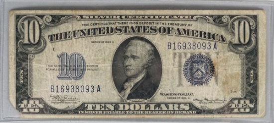 1934-A $10 Blue Seal Silver Certificate