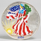 2000 American Eagle/Walking Liberty 1oz. Fine Silver Colorized Dollar