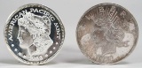 1987 Liberty 1 Troy Oz. .999 Fine Silver & 1983 American Pacific 1Troy Oz. .999 Fine Silver