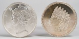 Indian/Liberty 1 Troy Oz. .999 Silver & Liberty 1 Troy Oz. .999 Fine Silver Rounds