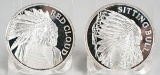Sitting Bull 1 Troy Oz. .999 Fine Silver & Red Cloud 1oz. .999 Fine Silver Rounds