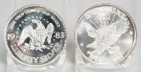 1986 Sunshine Silver 1 Troy Oz. .999 Fine Silver & 1983 Liberty Silver .999 Pure Silver Rounds