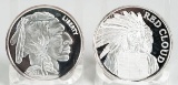 Red Cloud 1oz. .999 Fine Silver & Liberty Indian 1oz .999 Fine Silver Rounds