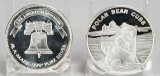 1983 Liberty Silver 1 Troy Oz. .999 Fine Silver & Polar Bear Cubs 1 Troy Oz. .999 Fine Silver Rounds